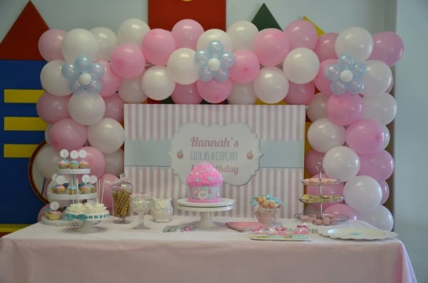 Cute as a Cupcake 1st Birthday Party Backdrop