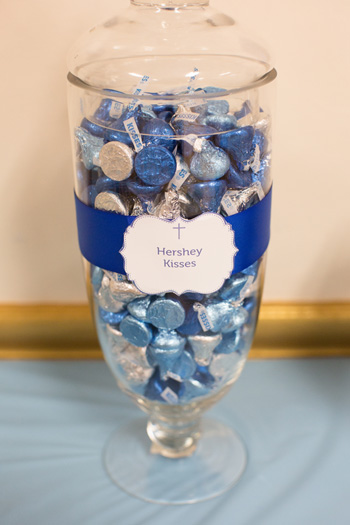 Navy and Blue Baptism Printable Label for Hershey Kisses