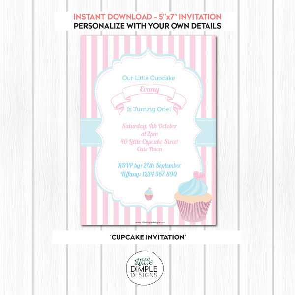 Printable Cupcake Invitation