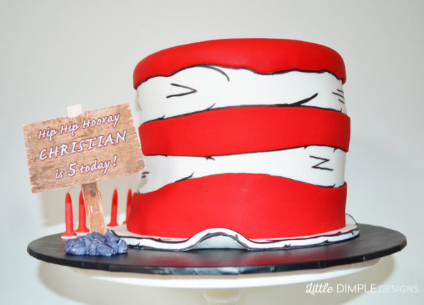 Dr Seuss Cat in the Hat Birthday Cake