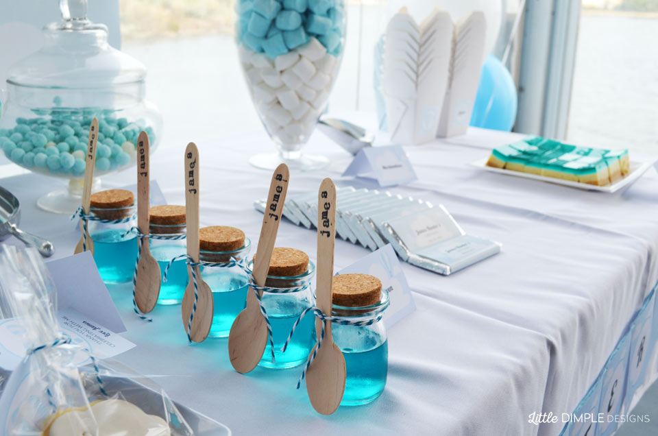 hot air balloon jelly glass jars with wooden spoon