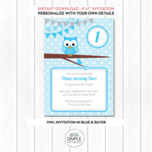 Owl Birthday Printable Invitation