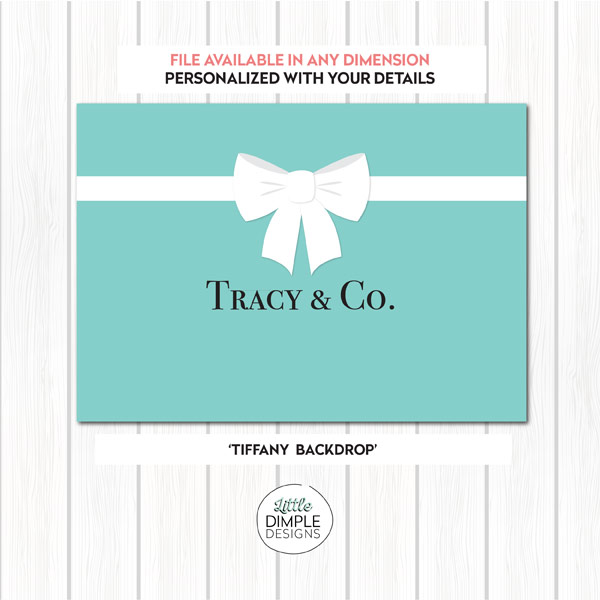 Tiffany and Co Printable Backdrop in Tiffany Blue | Little Dimple Designs